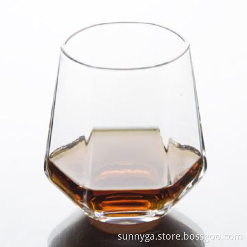 Six-square 8oz Hand-made Rocks Glass, 250mL Capacity